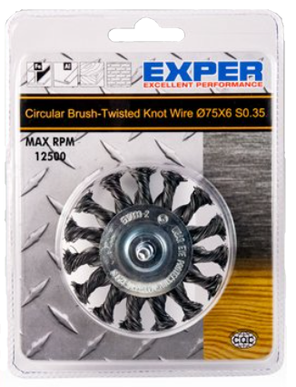 TERÄSHARJA 75MM 6MM KARA PALMIKOITU - Teräsharjat - 61110150 - 1