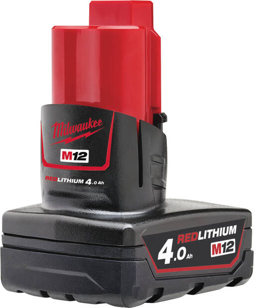 MILWAUKEE M12B4 AKKU M12 4,0AH - M12 12V Akut ja laturit - 800M12B4 - 1