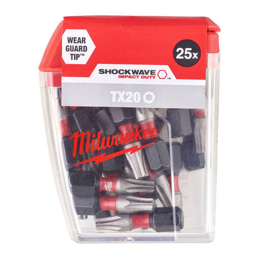 TORX BITS T20 MILW SHOCKWAVE - Ruuvauskärjet torx - 629352555 - 1