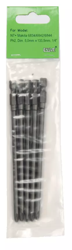 BITS PH2X133,5MM 5KPL MM-5 ESSVE N7 RUUV - Ruuvauskärjet ph / pz - 6294945 - 1